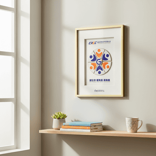 Aluminum Alloy Photo Frame Round Wall Art Display - Watercolor Orange Print Embroidery Hoop Frame fo