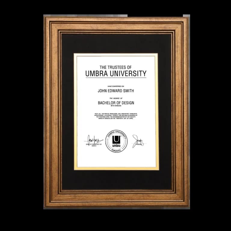 A4 Certificate Photo Frame – Vintage European Style, Double Mat
